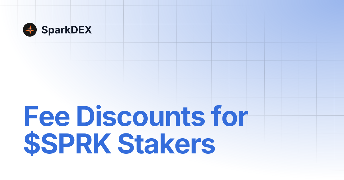 Fee Discounts for $SPRK Stakers | SparkDEX